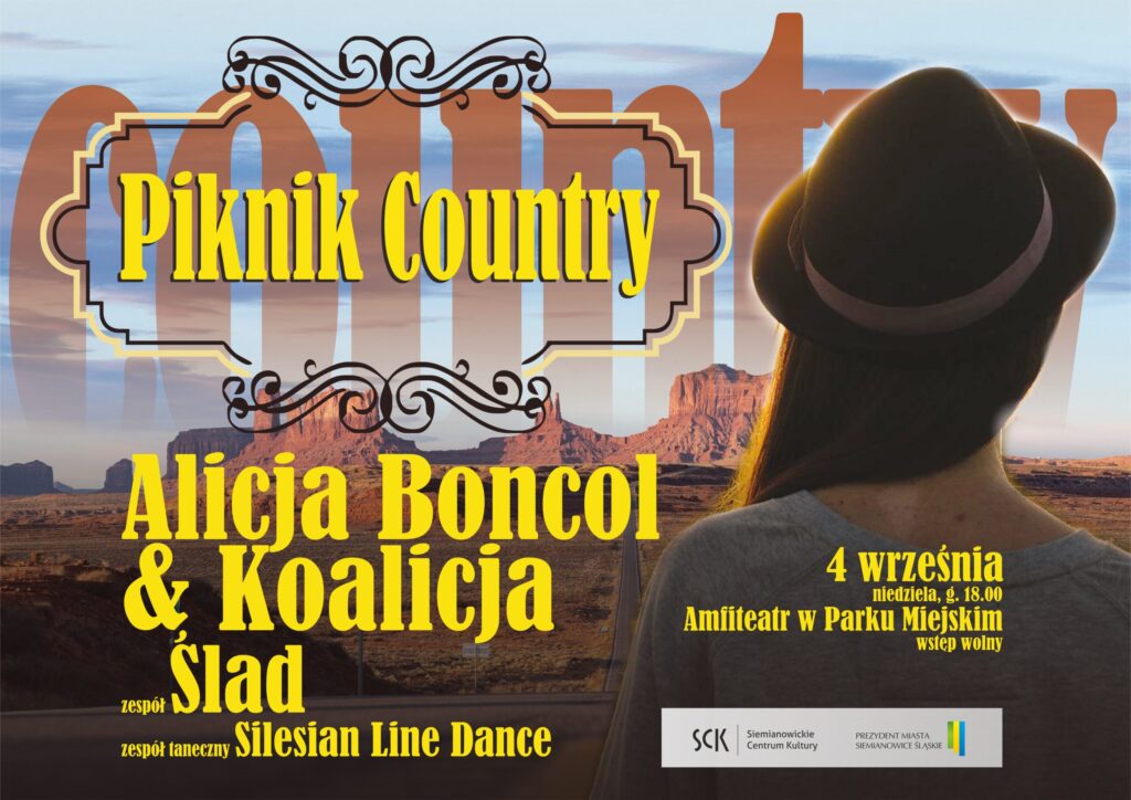 plakat zapraszający do amfiteatru na Piknik Country