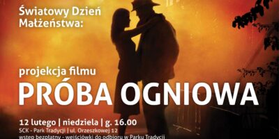 sylwetka pary na tle ognia